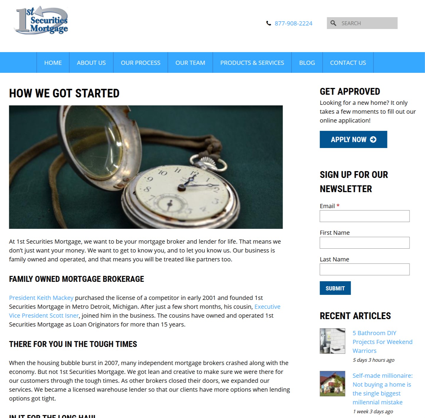 1st Securities Mortgage home page