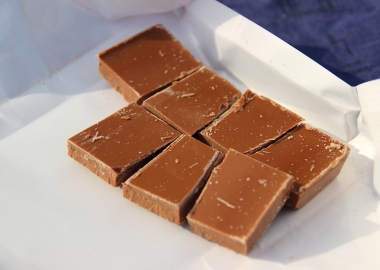 Pieces of a chocolate bar