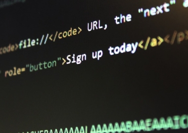 Screen shot of website code