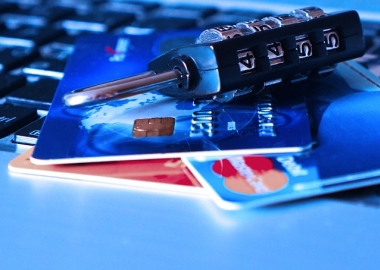 Credit cards with lock on top