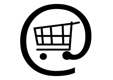 Shopping cart in at symbol