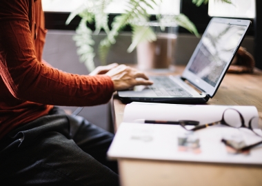 Web designer at desk