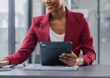 Woman on her tablet