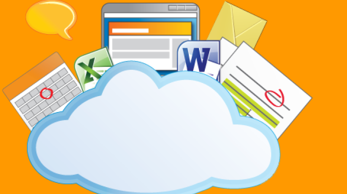 Cloud image with software program logos