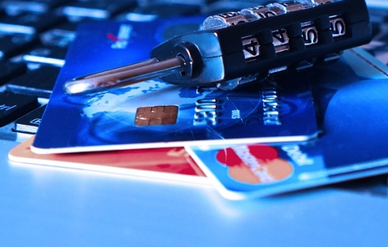 Credit cards with lock on top