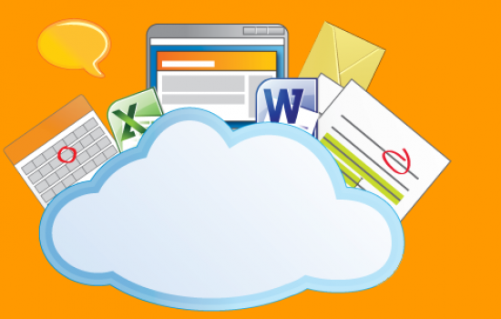 Cloud image with software program logos