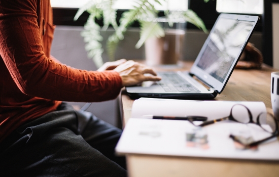 Web designer at desk