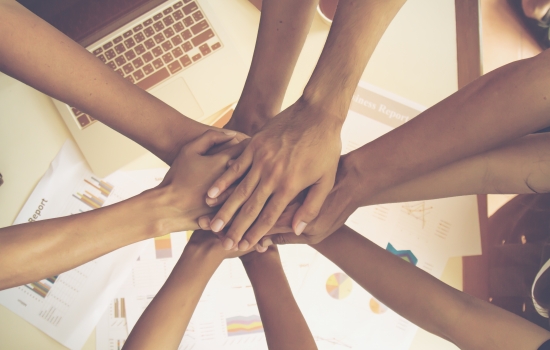 Hands in a circle.