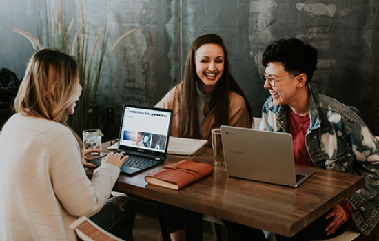 women working at table