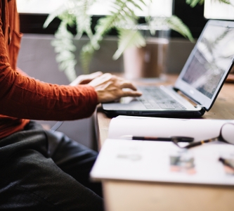 Web designer at desk