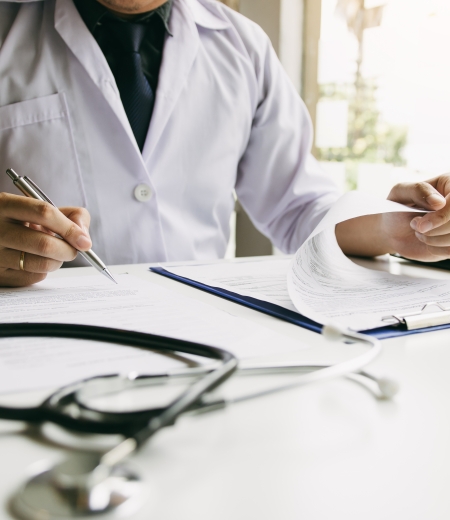 doctor at desk