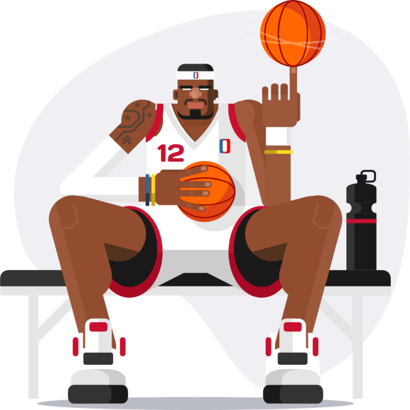 basketball player sitting on bench