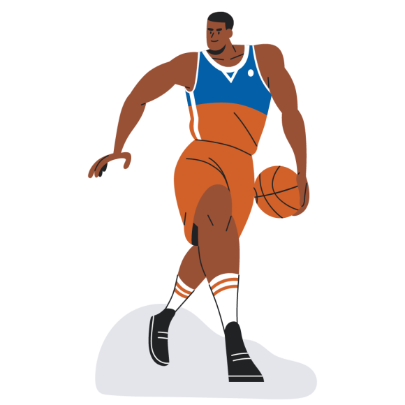 basketball player dribbling the ball