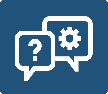 Gear and question icons